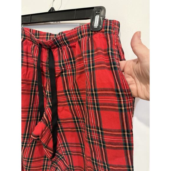 Victoria's Secret Flannel Pajama Pants Size Medium Red Plaid Holiday Pockets - Picture 4 of 7